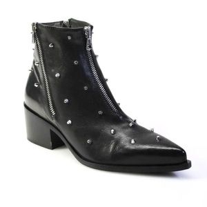 NOW high end designer made in Italy black studded zipper boots 36.5